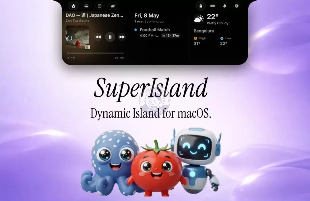 把 Mac 刘海变成灵动岛：能看音乐、天气、电池，还能拖文件上去中转