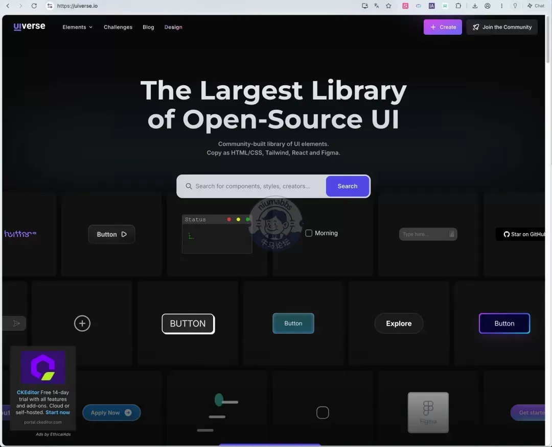 完全免费 UI 组件库！5400+ 组件开源可商用，设计师做 Loading 不用从0画了！