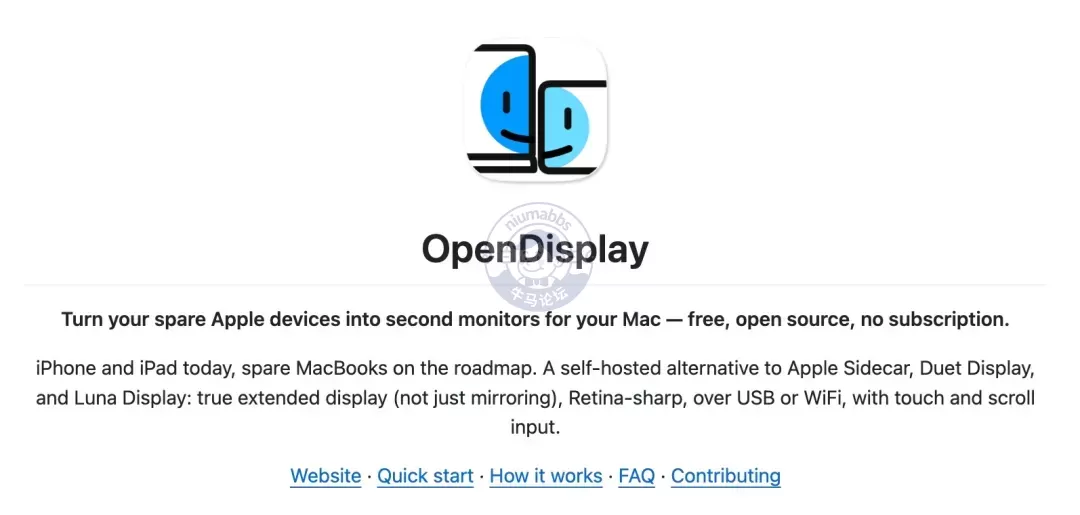 把闲置的 iPhone 或 iPad 变成 Mac 真正第二块屏幕的开源工具