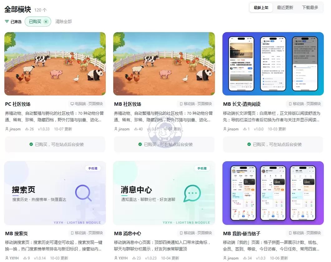 终于装上了LightSNS，然后模块一通买，还是花了上千